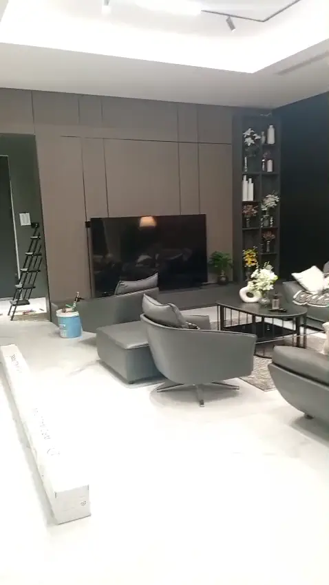 فيديو ديكور شاشة داكن داخل مجلس مفروش