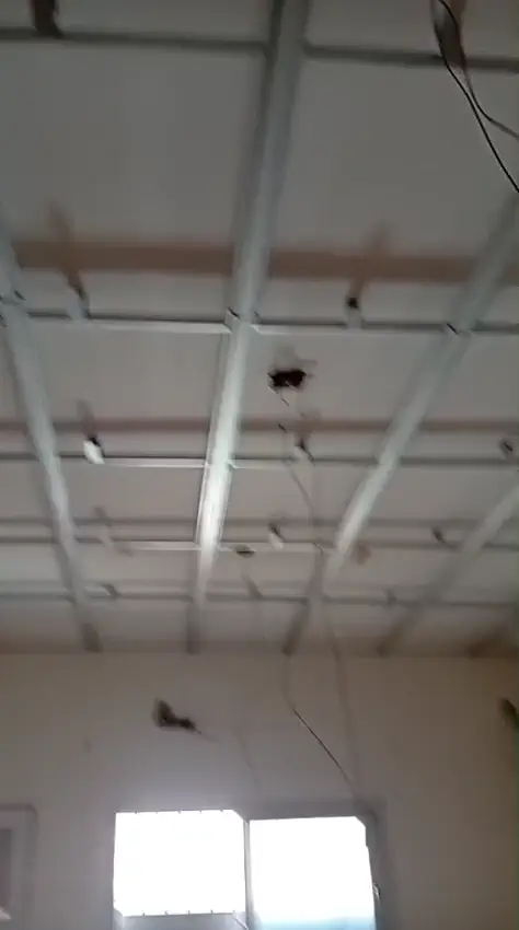 فيديو تأسيس هيكل سقف جبس بورد قبل تركيب الألواح